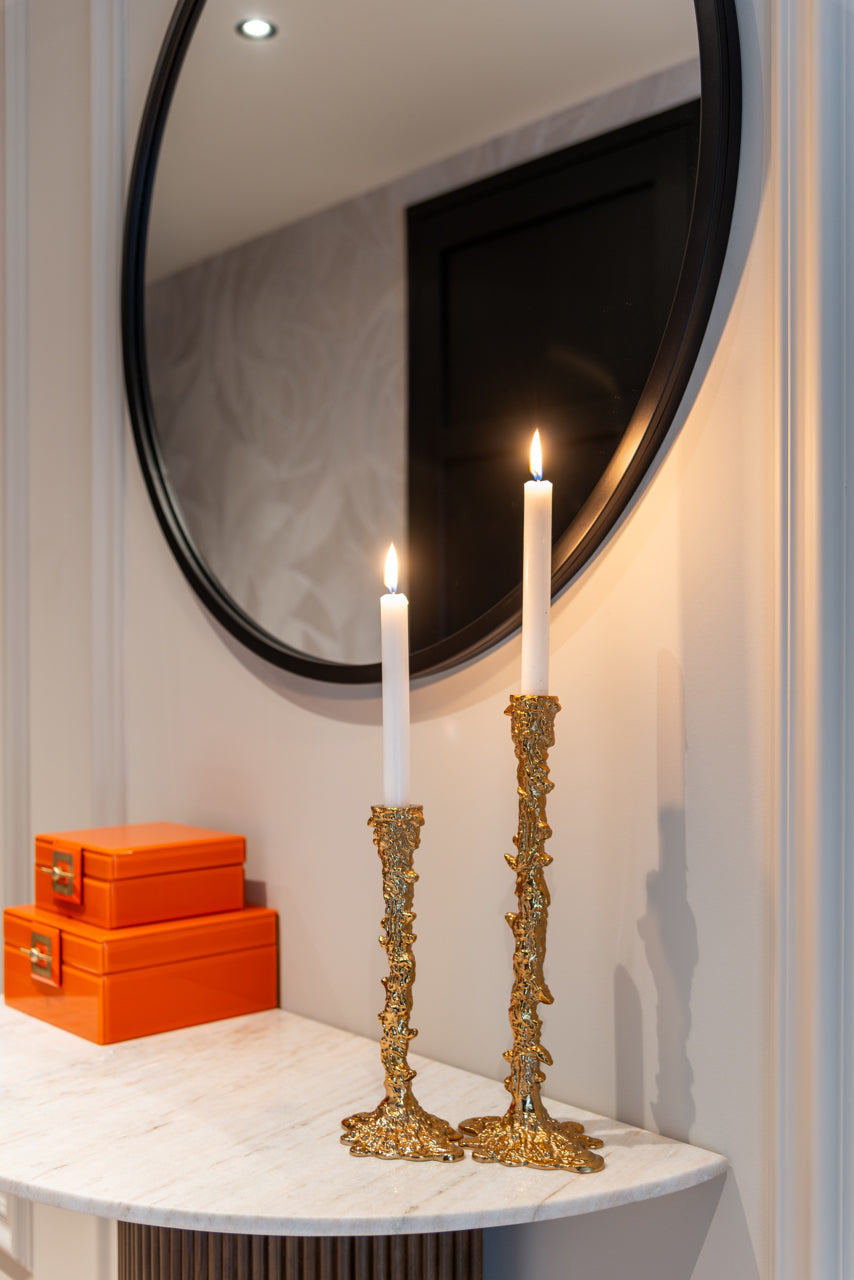 Luxury marble console table dark wood base hallway furniture