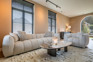 Mehrin white wool rug with textured weave