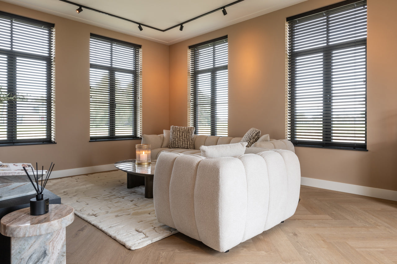 Mehrin white wool rug with textured weave