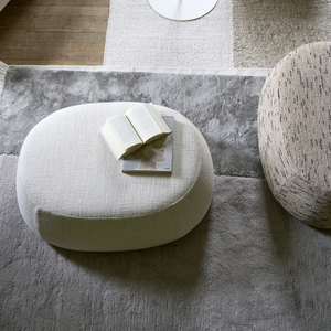 Grey Plush rug with trim