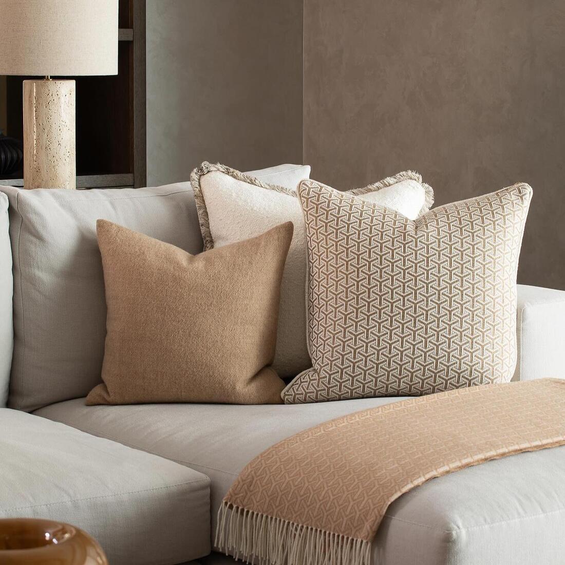 Monte Merino Wool Tan Throw  Andrew Martin