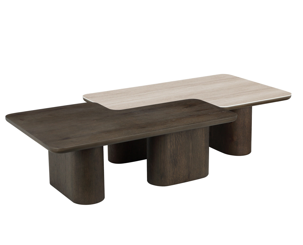 Norell Nesting Coffee Tables in Brown Wood