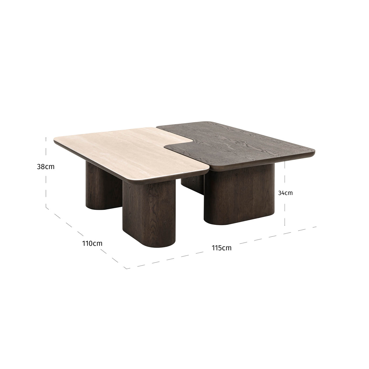Norell Nesting Coffee Tables in Brown Wood