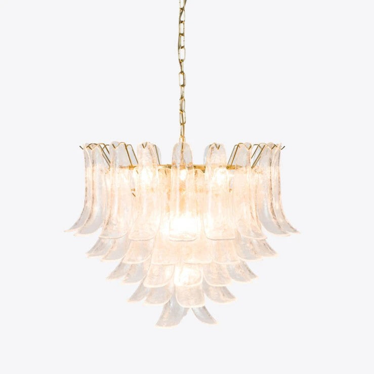 Luxury modern chandelier with hand-blown glass petals,