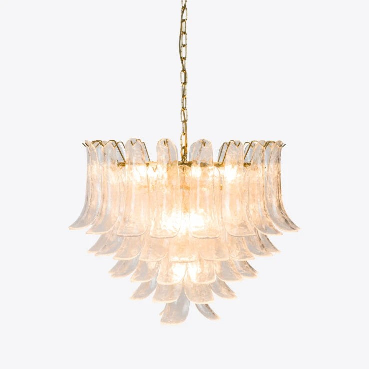 Luxury modern chandelier with hand-blown glass petals,