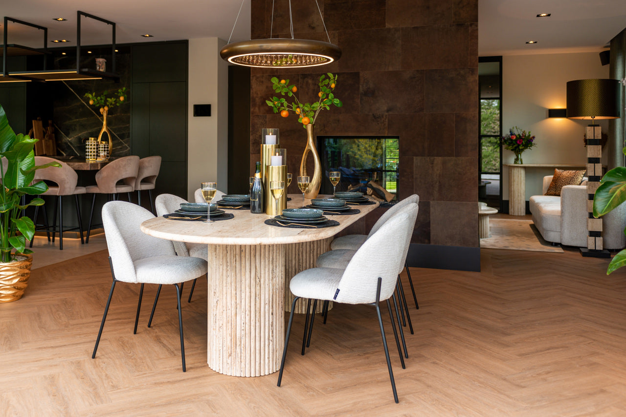 Modern khaki velvet bar stool with curved back and metal legs