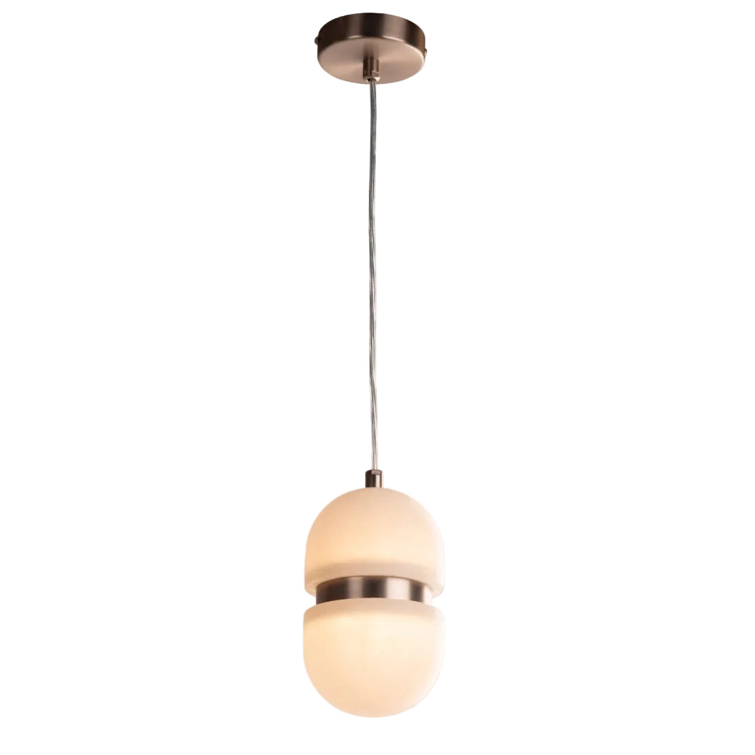 White and bronze pendant