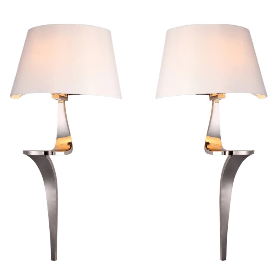 Pair of Enzo Nickle Lamps