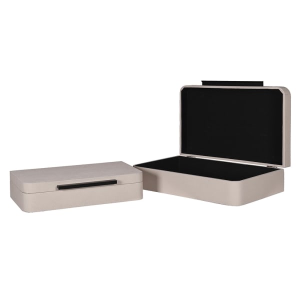 Leather storage trinket box set