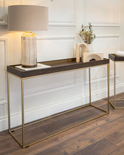 Sloane Console Table brown and gold 