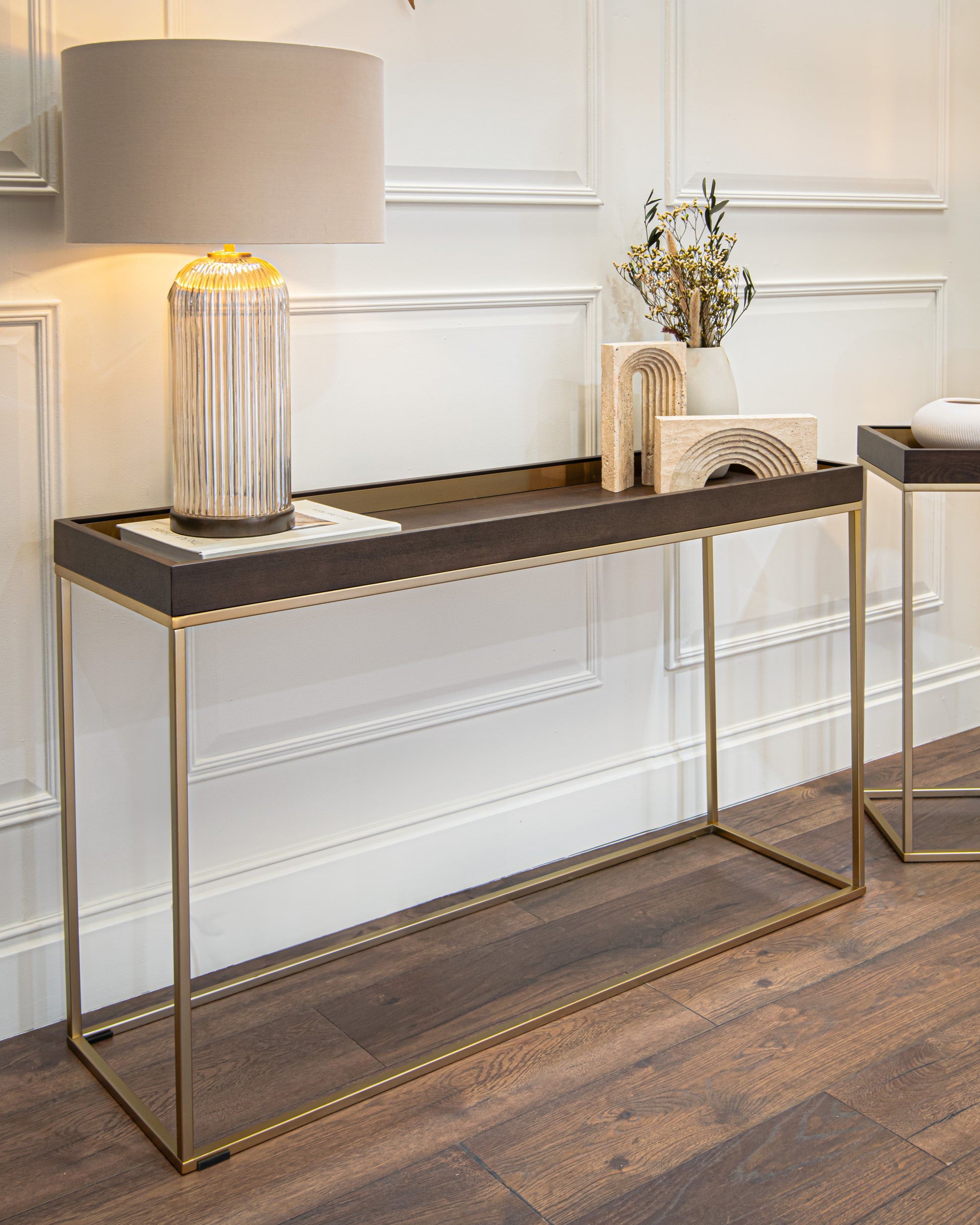 Sloane Console Table brown and gold 