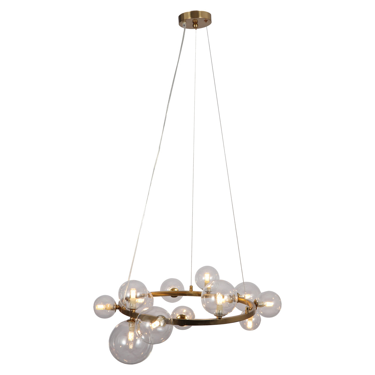Solenne Chandelier In Brushed Gold