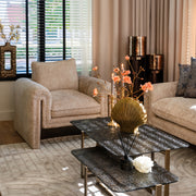 Dark nesting coffee tables with metal legs