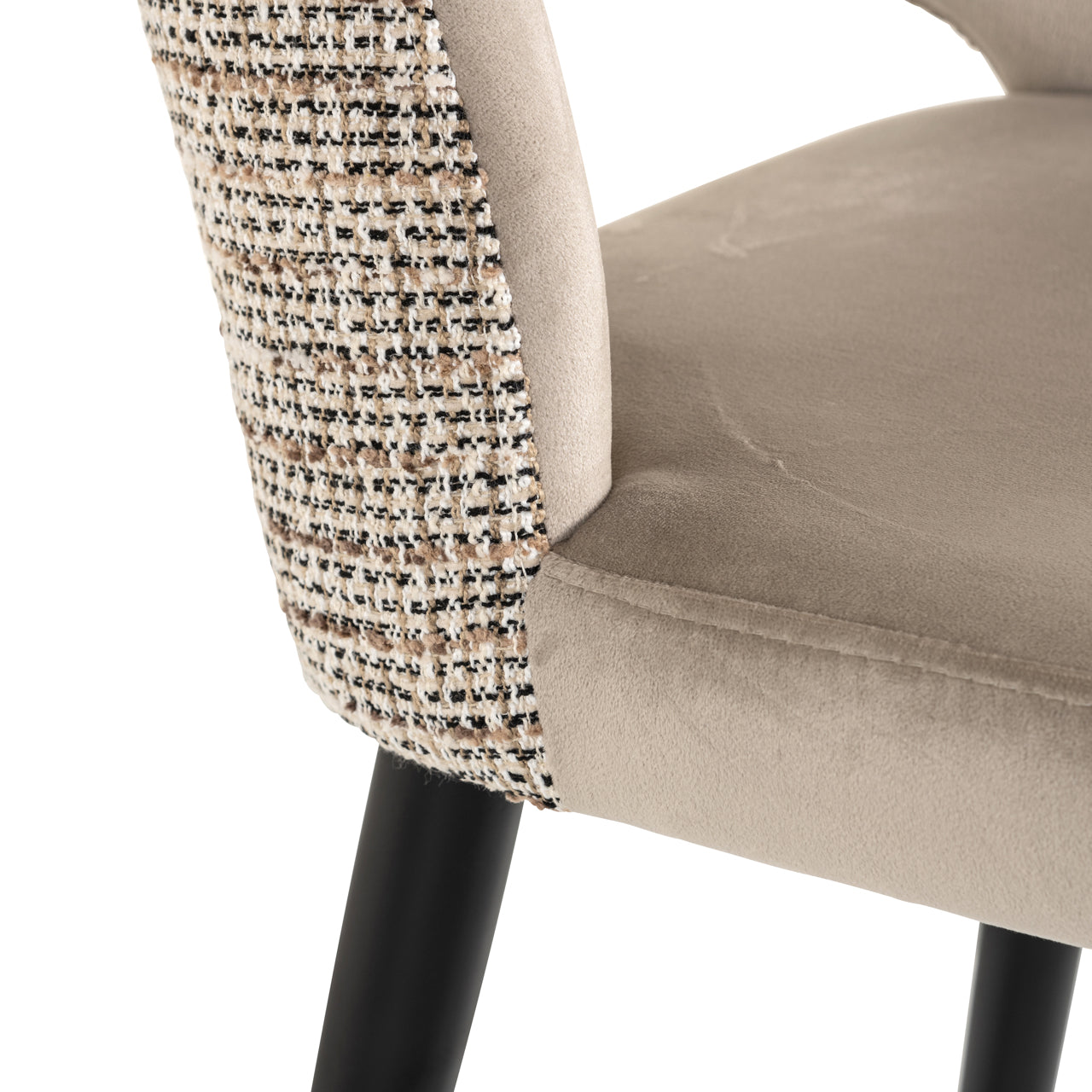 Taupe stool with Black Metal Legs