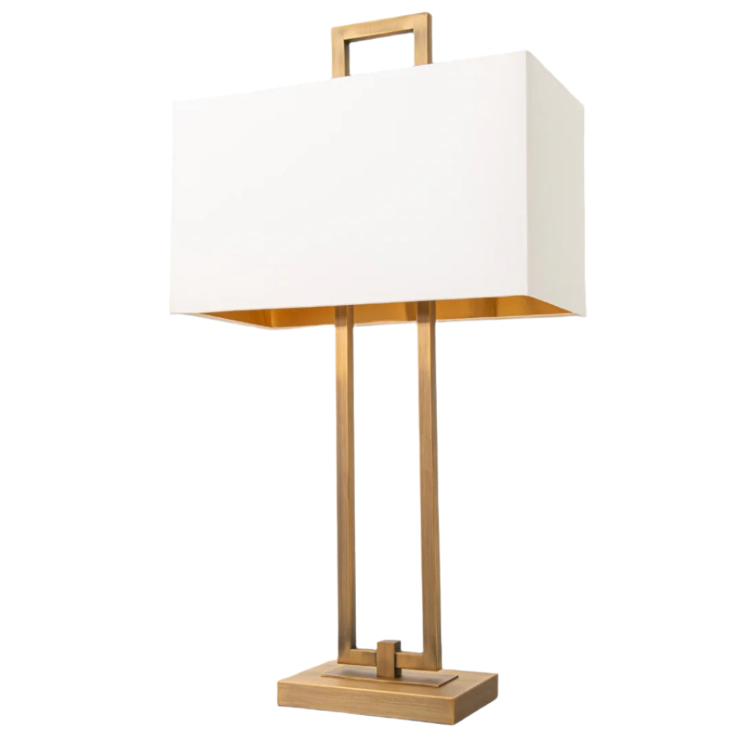 Brass and  neutral table lamp 