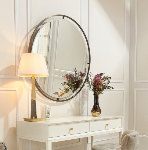 The Gilded Cress Brass Round Mirror