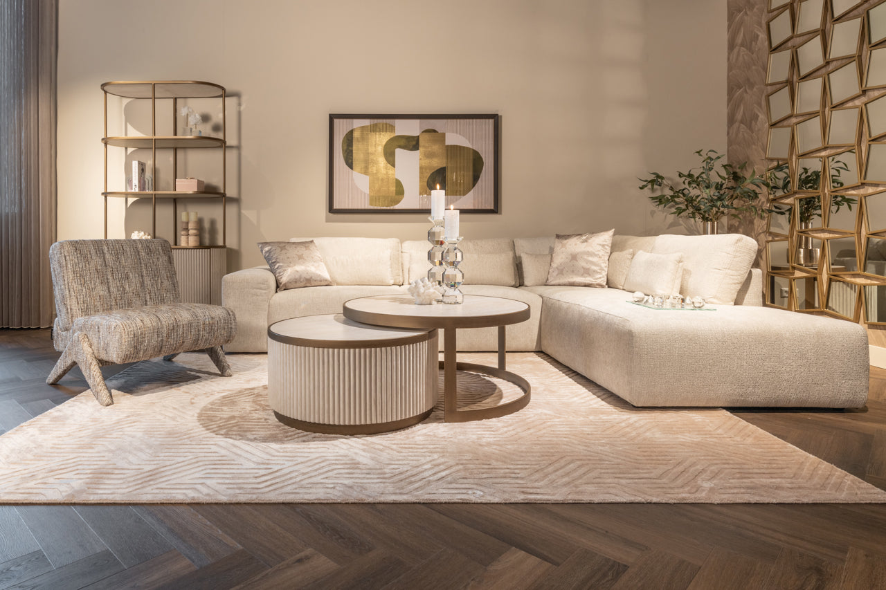 Luxury round coffee table set