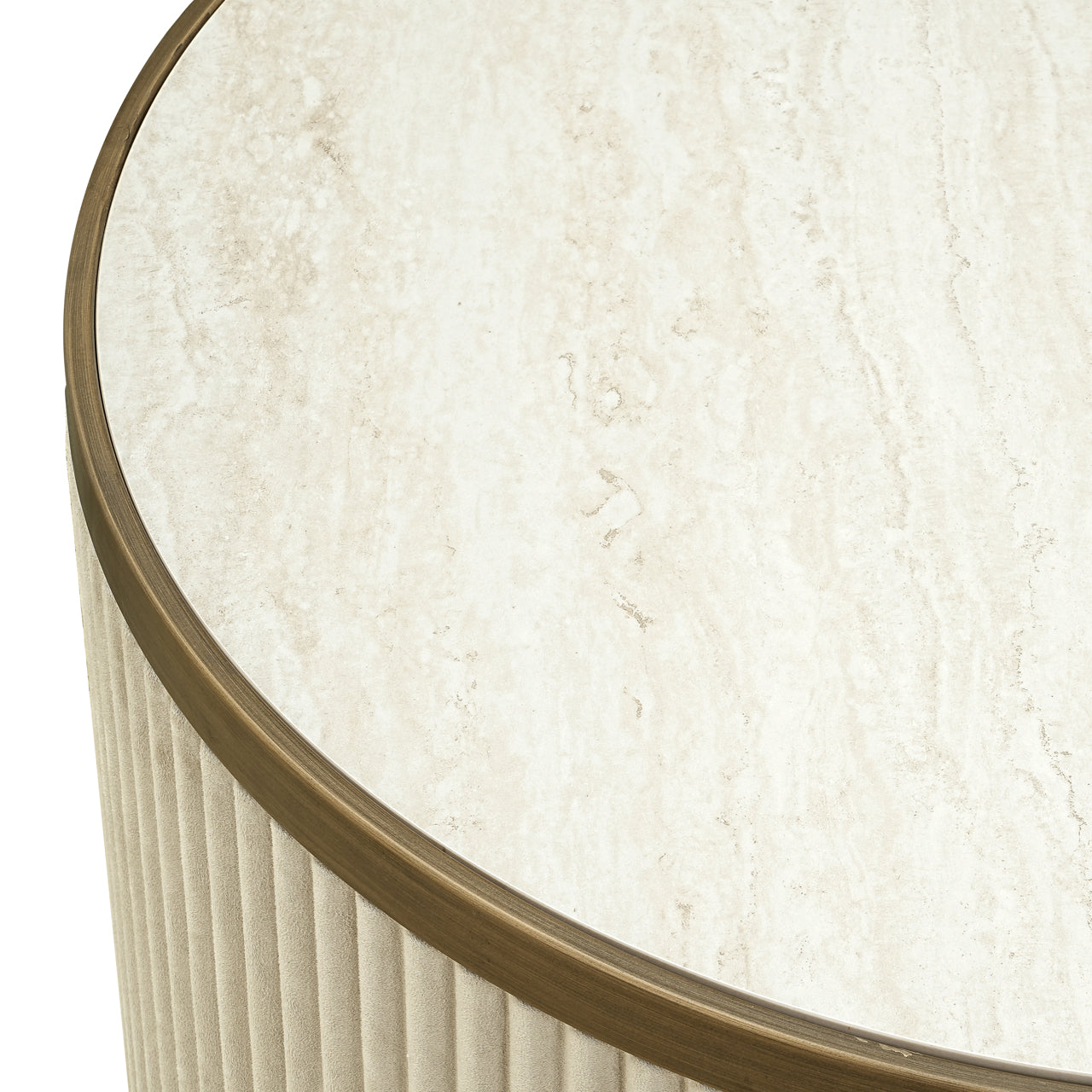 Luxury round ivory coffee table set