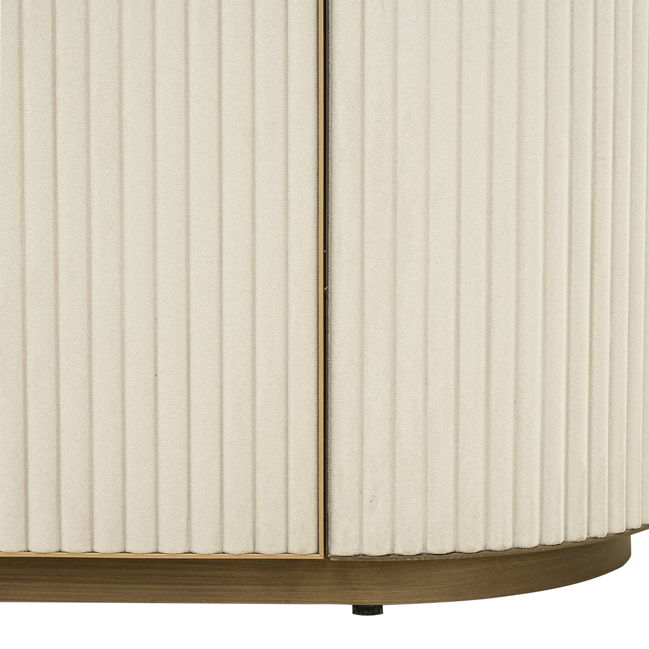 Cream Textured Sideboard with Ceramic Top – Modern Luxe Storage Cabinet with Gold Handles