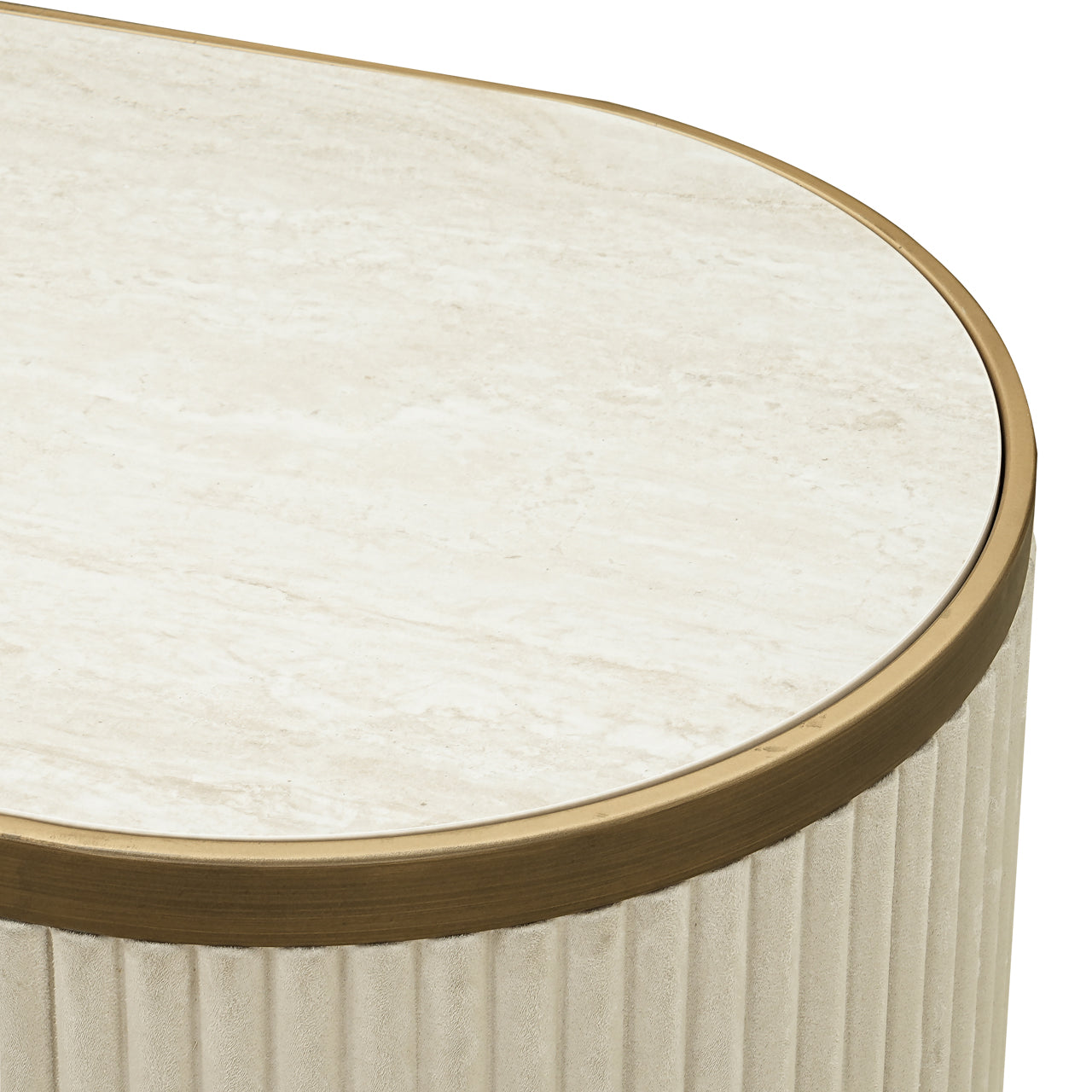 Cream Textured Sideboard with Ceramic Top – Modern Luxe Storage Cabinet with Gold Handles