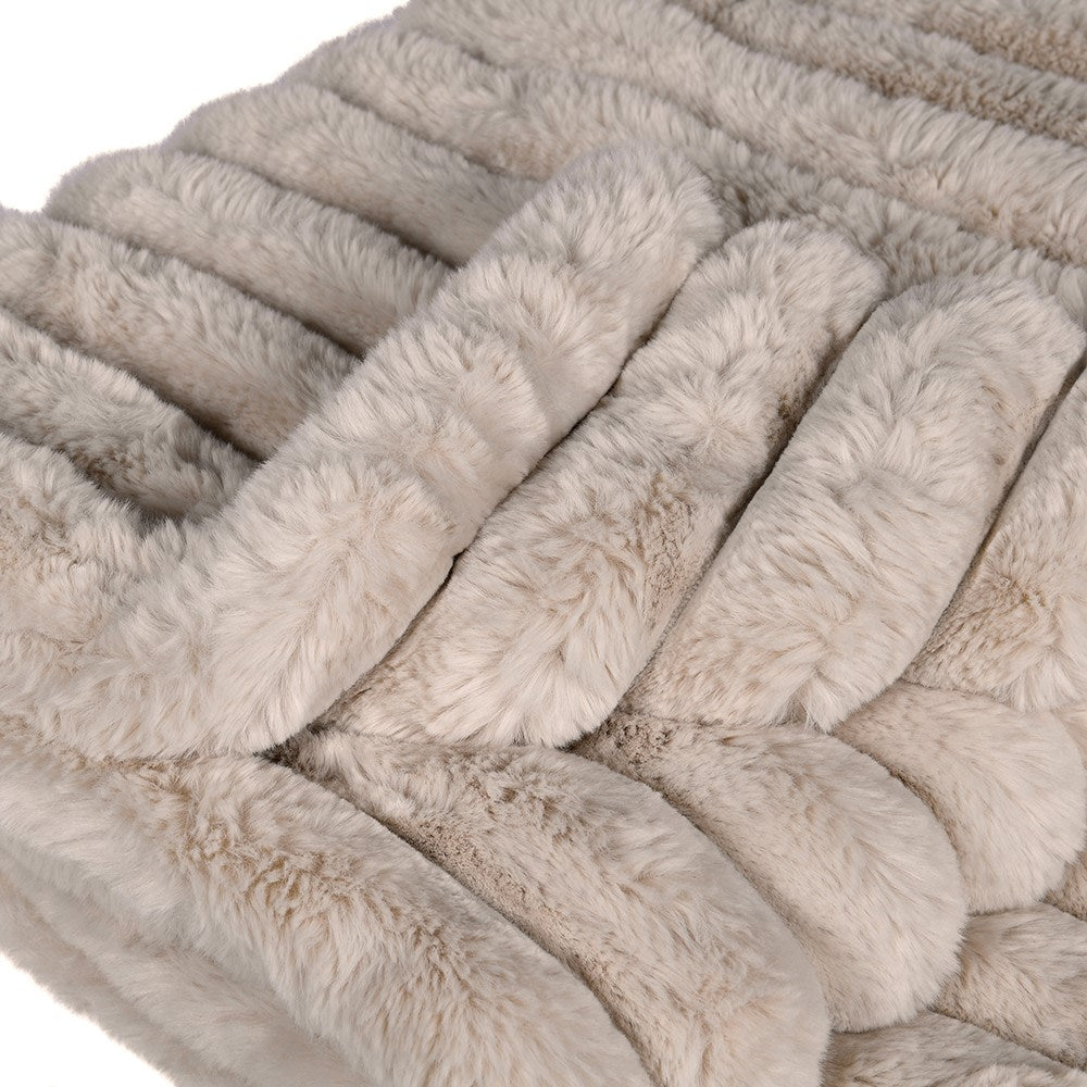 Faux Rabbit Ribbed Throw