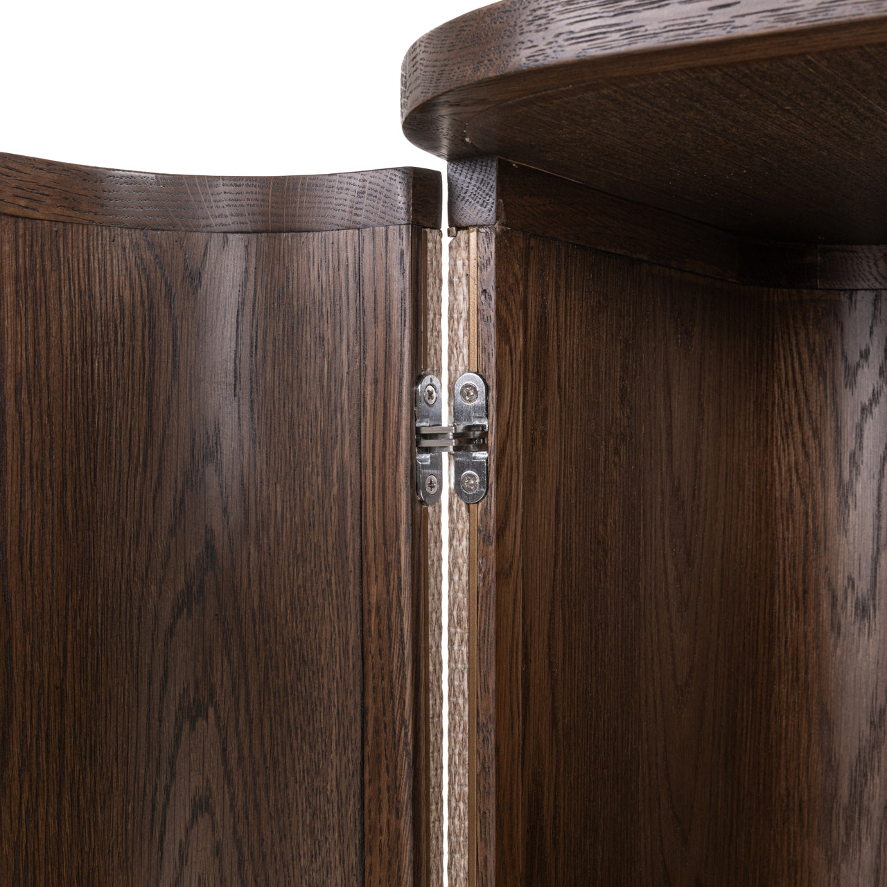 Modern Brown Oak Sideboard with Linen Doors – 2 Door Storage Cabinet