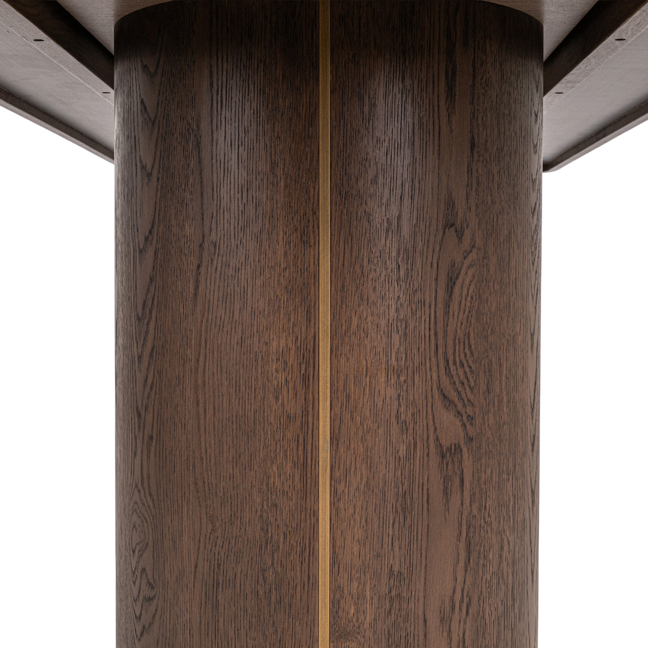 Contemporary rectangular dining table in dark wood with pedestal legs