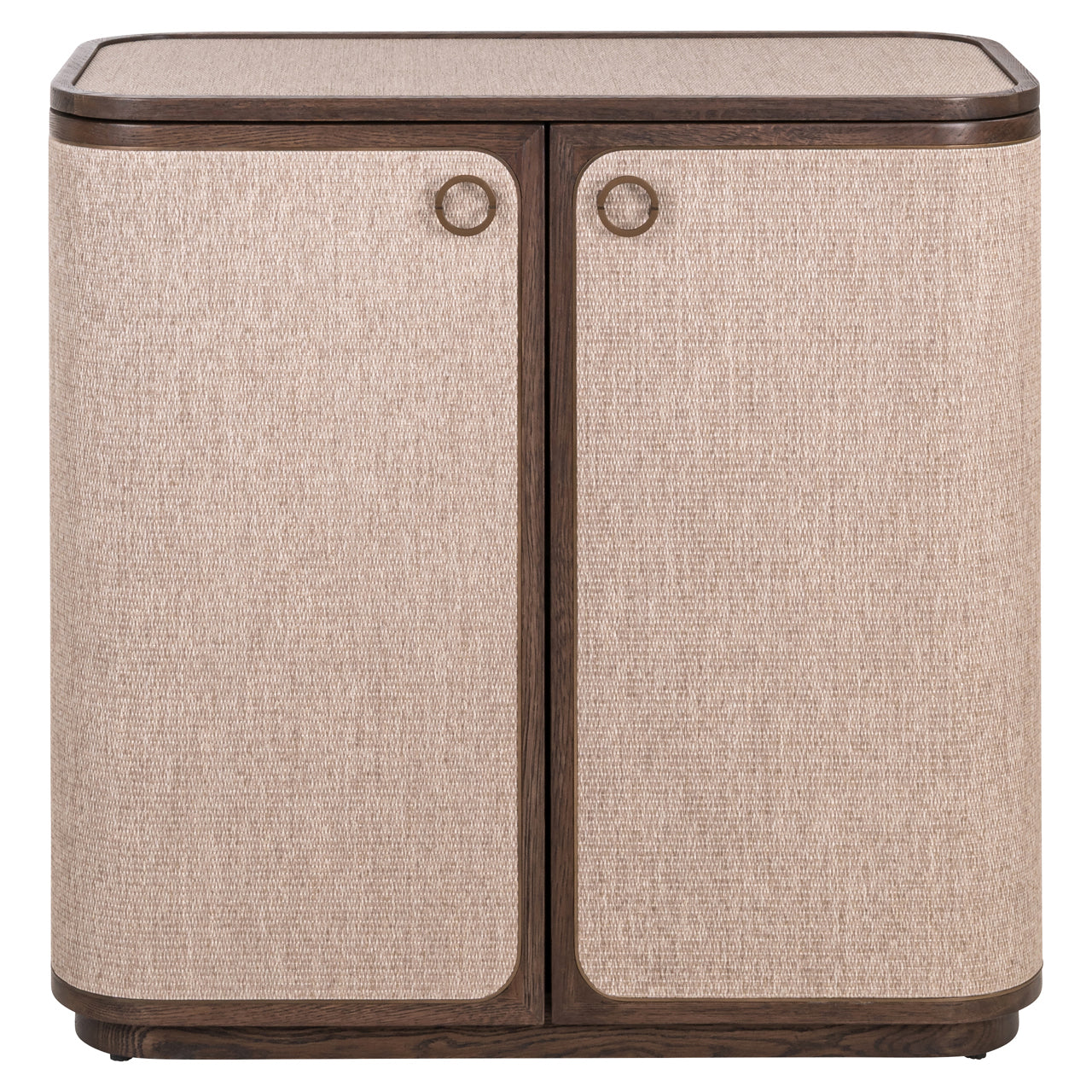 Modern Brown Oak Sideboard with Linen Doors – 2 Door Storage Cabinet
