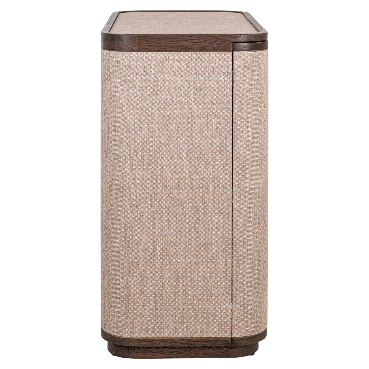 Modern Brown Oak Sideboard with Linen Doors – 2 Door Storage Cabinet