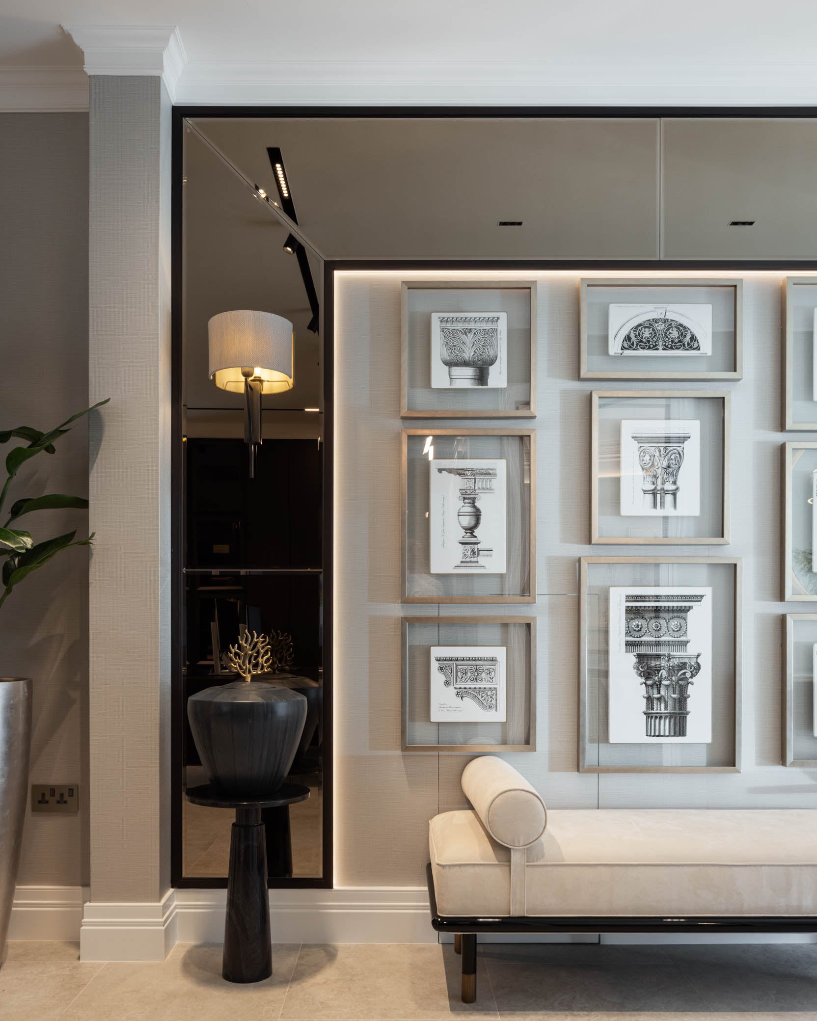 Gold coral lidded jar