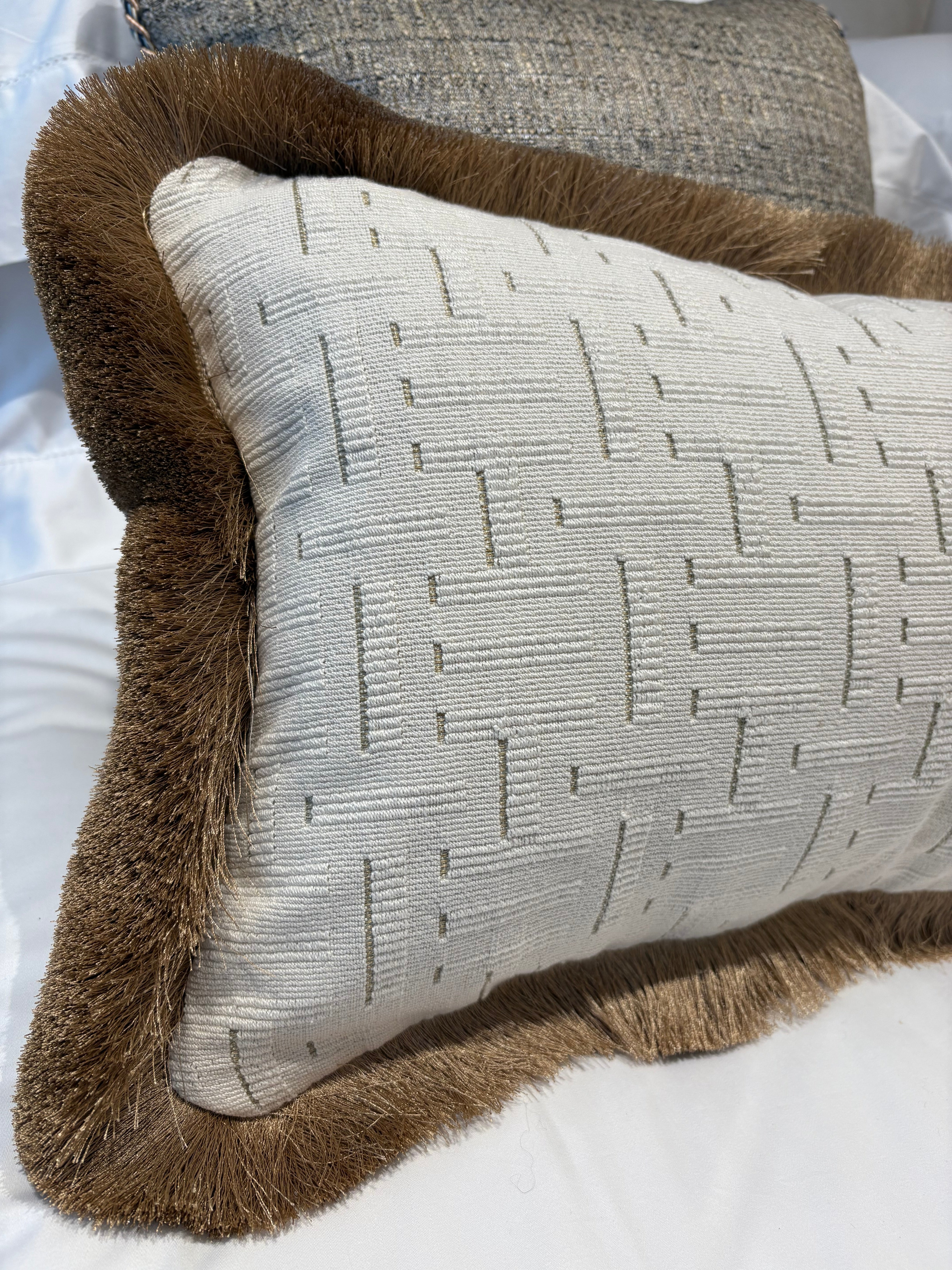 bespoke luxury cushion with fringe