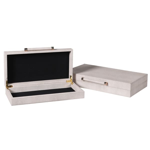 Ivory Shagreen storage boxes