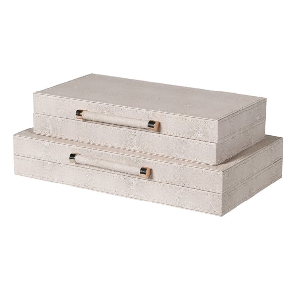 ivory shagreen storage boxes