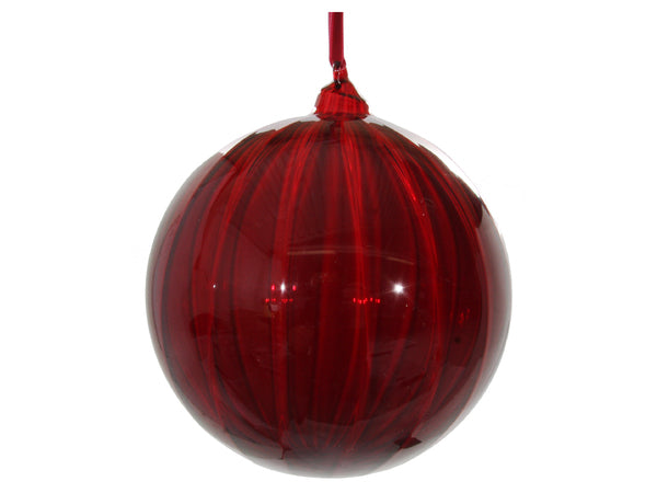 Glass ball transparent burgundy 15cm