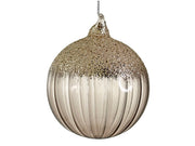 Glass ball lined smoked glitter top 10cm