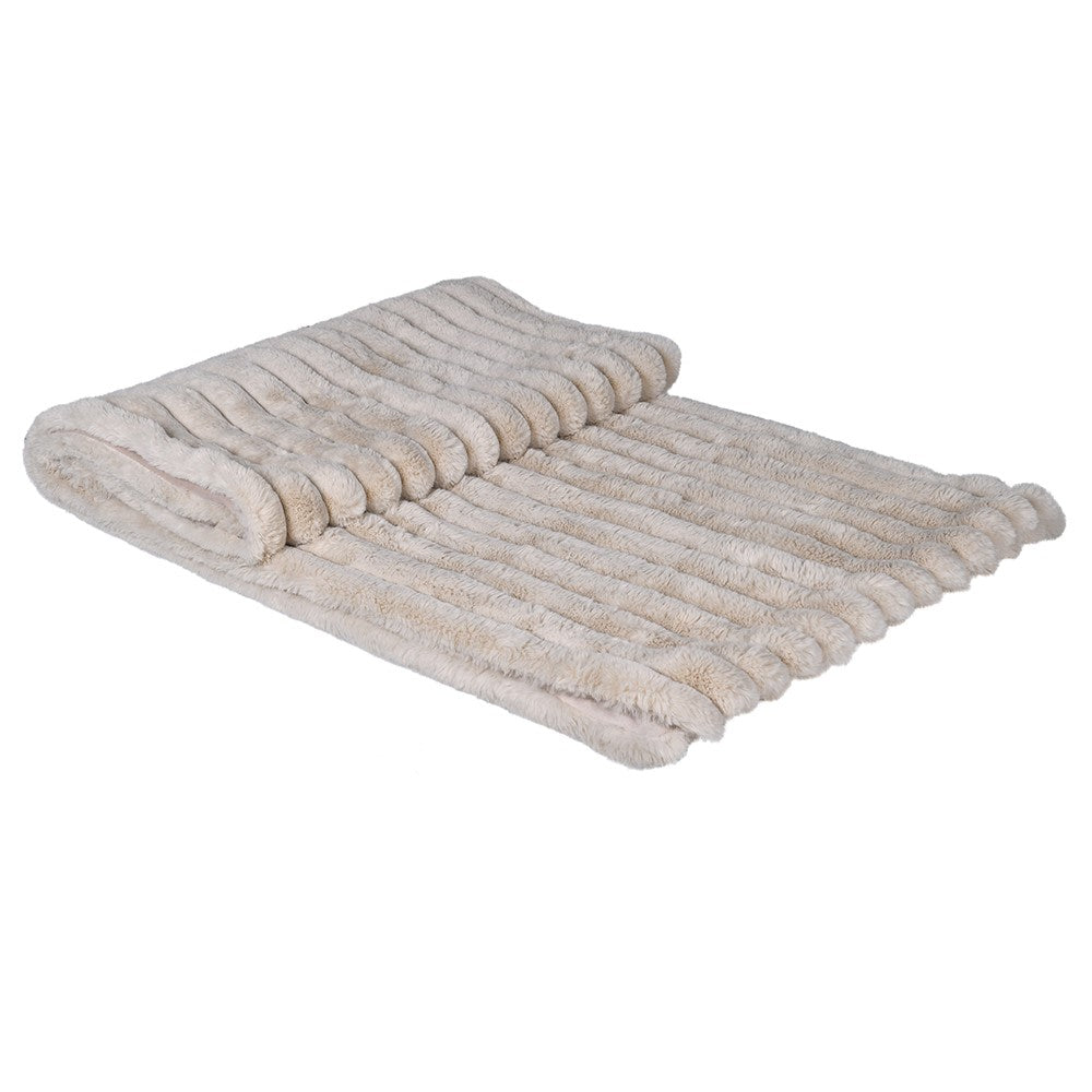Faux Rabbit Ribbed Throw