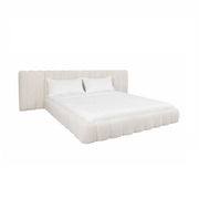 Luxury upholstered cream bed with storage 